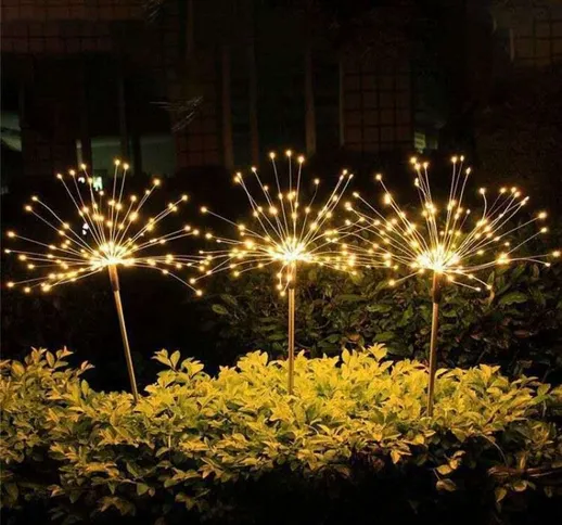 2 pezzi luce solare da giardino lanterna 90 pezzi luce solare per fuochi d'artificio a LED