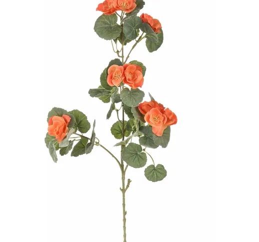 Set 4 Rami Artificiali di Begonia con Fiori Altezza 77 cm Arancio