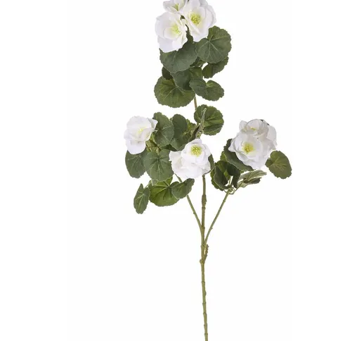 Giordanoshop - Set 4 Rami Artificiali di Begonia con Fiori Altezza 77 cm Bianco