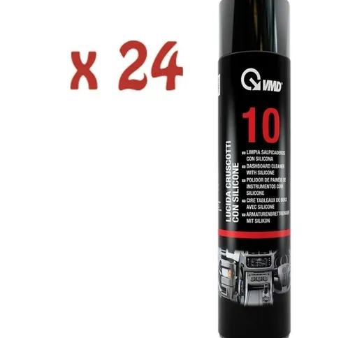 24 Bombolette Spray Lucida Cruscotti Con Silicone Per Auto 600 Ml 10 - Vmd