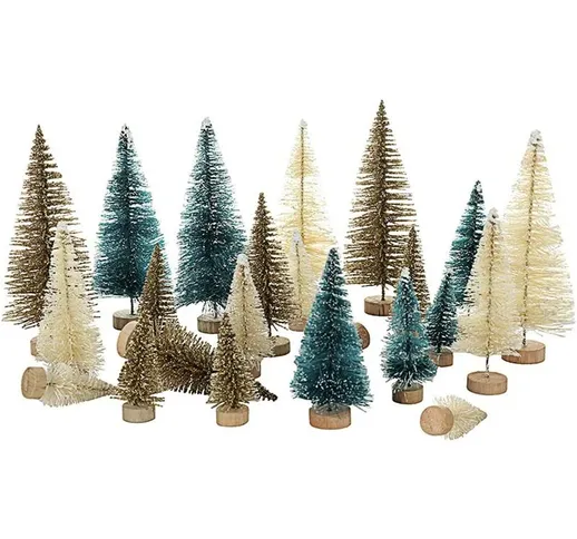 24 Mini pacchetti dell'albero di Natale, mini abete sisal smerigliato, albero da tavola co...