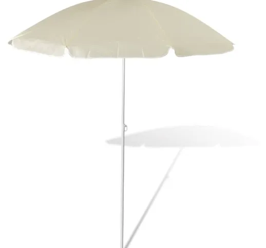 vidaXL Ombrellone parasole da spiaggia 180 cm - Bianco