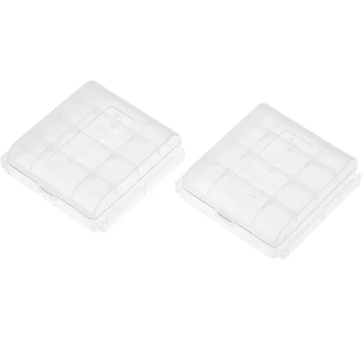 2PCS  Contenitori per batterie AA trasparenti Contenitori di alta qualita Contenitori per...