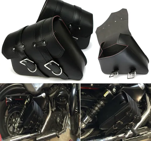 2 pezzi borsa da sella borsa laterale per attrezzi per Harley Davidson Touring Cruiser Cox...