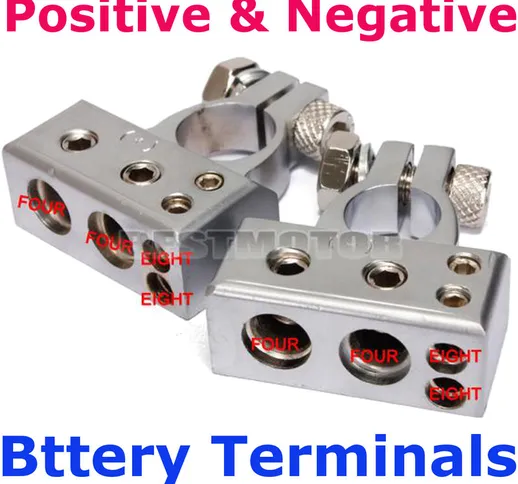 2x 4/8 Awg auto auto positivo negativo connettore terminale della batteria interruttore ar...