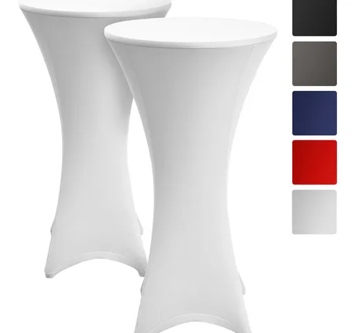 2x Beautissu Fodera elastica per tavoli alti da bar, Stella Ø 70cm Bianco