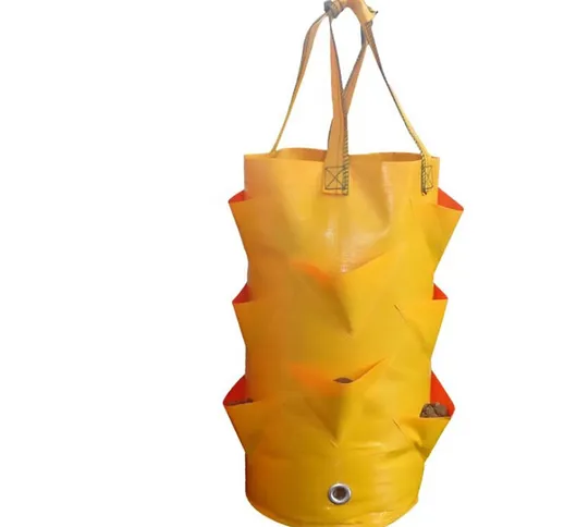 3 galloni fragola PE appendere sacchetti, borse di impianto, giallo