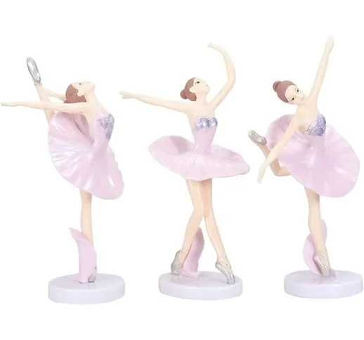 3 pezzi di figurine di balletto di plastica decorazione della tavola di ragazza che balla...