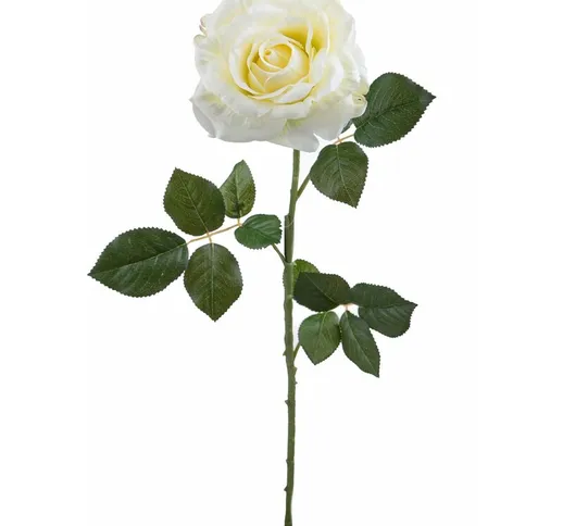 Giordanoshop - Set 6 Rose Artificiali Aperta Altezza 65 cm Bianco