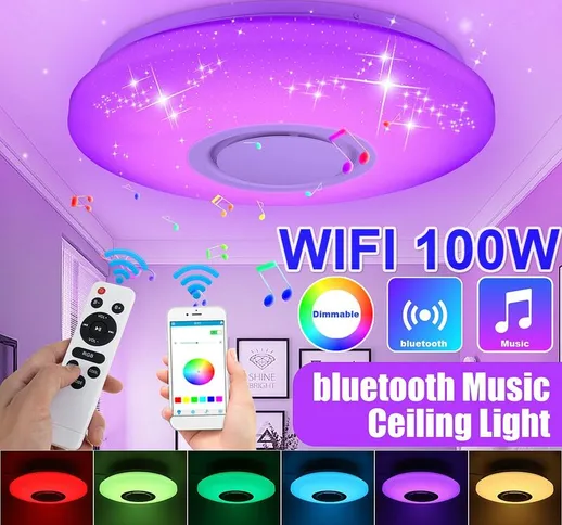 36W 36CM RGB 114LED Plafoniera Altoparlante Bluetooth Lampada musicale APP dimmerabile con...