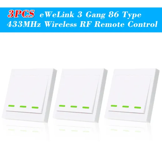 Asupermall - 3PCS eWeLink 433MHz 86 tipo di tastiera a tre vie Smart Home telecomando (ade...