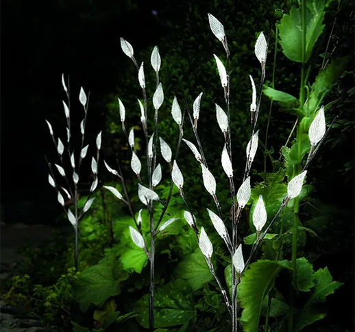 Drillpro - 3Types 60 LED Solare Ramo Albero Foglia Giardino Prato Luce Lampada Paesaggio E...