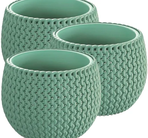 Wellhome - 3x Flowerpot rotondo con sloffee ciotola Salvia Colour Bowl 14.4 (Long) x 14.4...