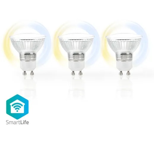  - 3x GU10 LAMPADINA LED SMART WIFI 4.5W SMARTPHONE ALEXA GOOGLE A+ BIANCO CALDO FREDDO DI...