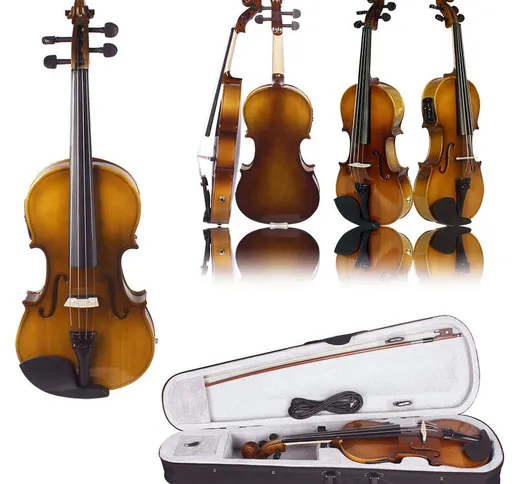 4/4 Full Size Equalizzatore acustico violino elettrico Kit violino in legno massello di ab...
