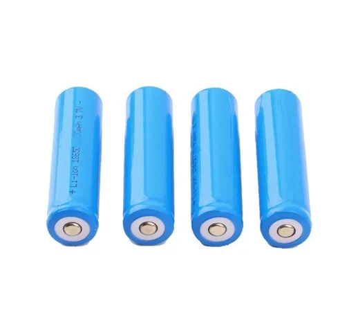 Trade Shop - 4 Batterie Batteria Ricaricabile Ioni Di Litio 680 Mah 3.7v Bl-18650 Torce Le...