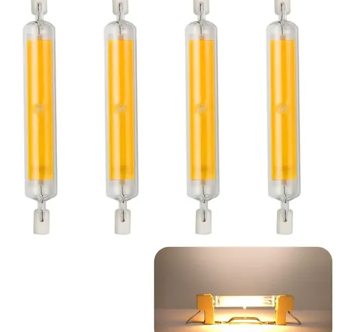 4 lampadine a LED R7s, lampadine LED COB Hightlight dimmerabili da 118 mm 20 W 230 V, bian...