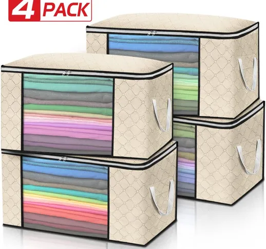 4 pezzi Borse portaoggetti con cerniera organizer sotto il letto armadio cubo armadio box...