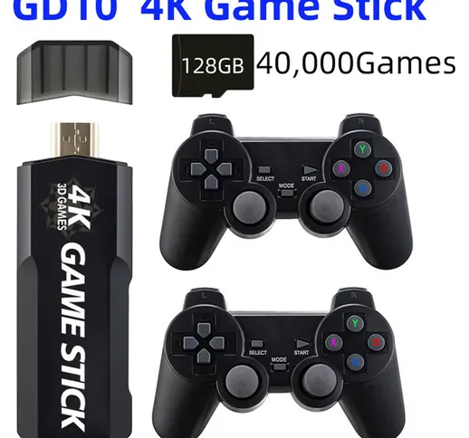 GD10 Game Stick Built-in 40000 giochi 128GB 2.4G Wireless Controller hd Retro Video Game C...