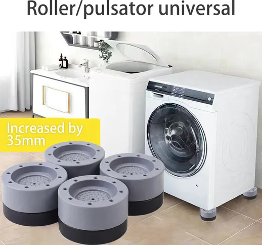 Asupermall - 4 pezzi pad anti-vibrazione lavatrice resistente lavatrice asciugatrice pad m...
