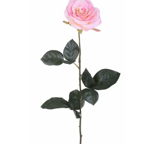 Giordanoshop - Set 6 Rose Artificiali Aperta Altezza 74 cm Rosa