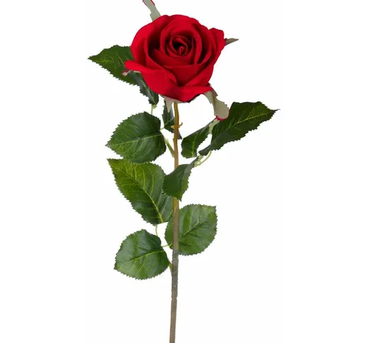 Giordanoshop - Set 8 Rose Artificiali Bacarat Altezza 67 cm Rosso