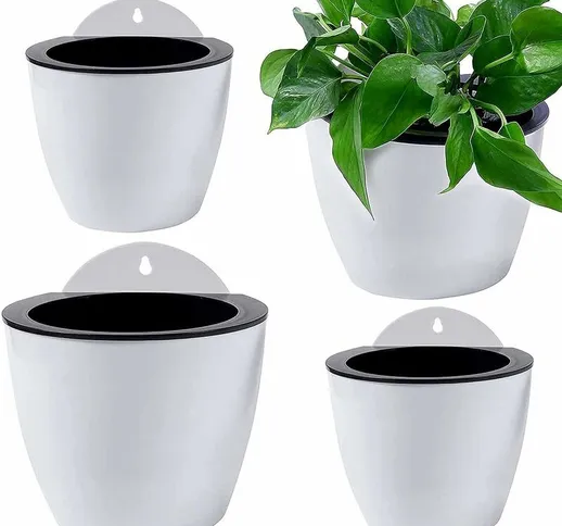 4 vasi da fiori sospesi ad assorbimento automatico, vasi da fiori sospesi in plastica per...