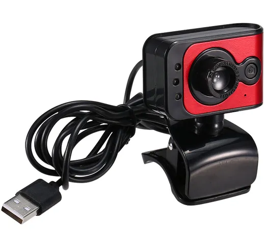 480P Webcam Live Streaming Webcam Videocamera Web USB ruotabile a 360 gradi per PC Laptop...