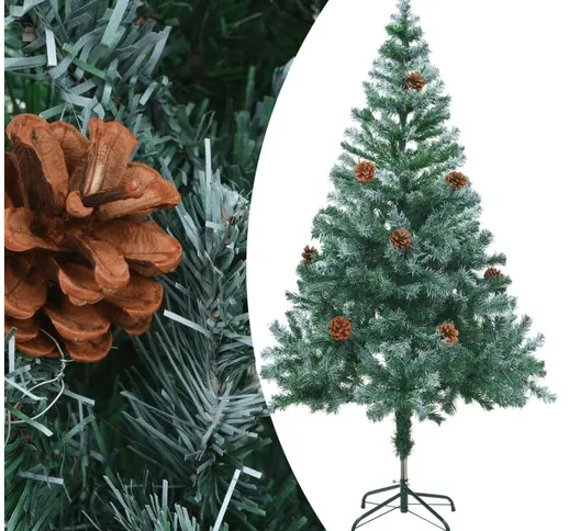 Albero di Natale Artificiale Satinato con Pigne 150 cm
