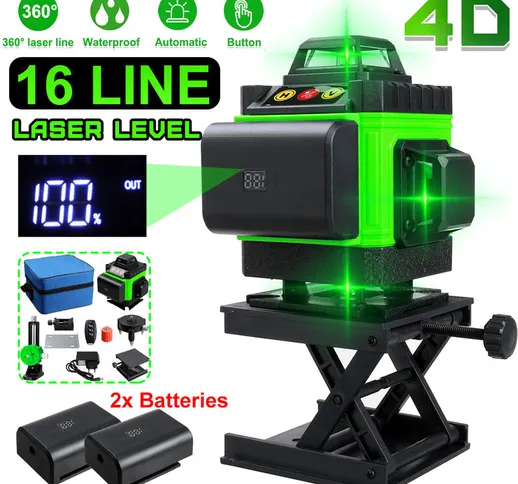 4D 360° 16 linee FASOttieni batterie laser livello 2 automatiche con accessori lcd