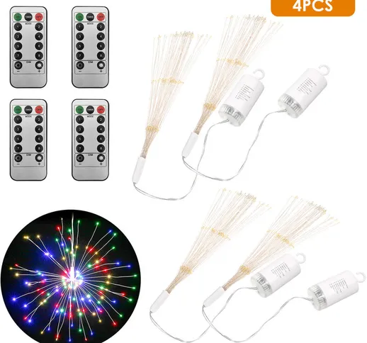 Asupermall - 4PCS Fuochi d'artificio Luce 150 LED Luci natalizie con telecomando Lampada d...