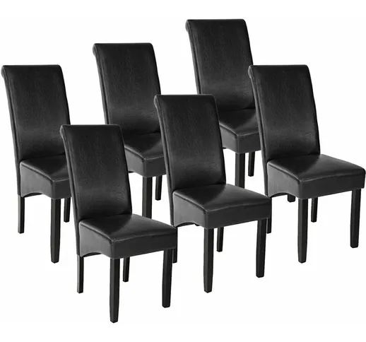 Tectake - 6 sedie da sala da pranzo con seduta ergonomica - sedie moderne, sedie sala da p...