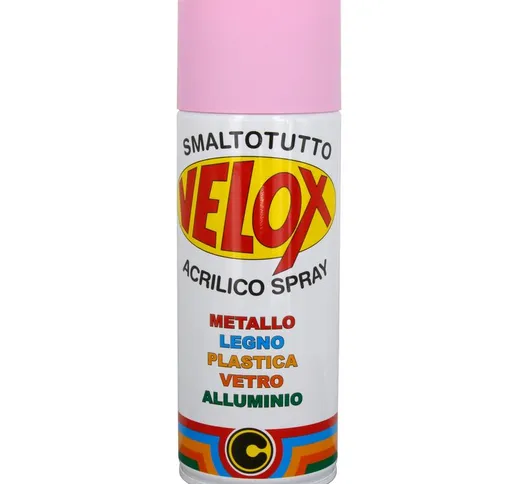 6Pz Velox Vernice Spray Acrilico Rosa Opaco 400 Ml Non Ingiallente