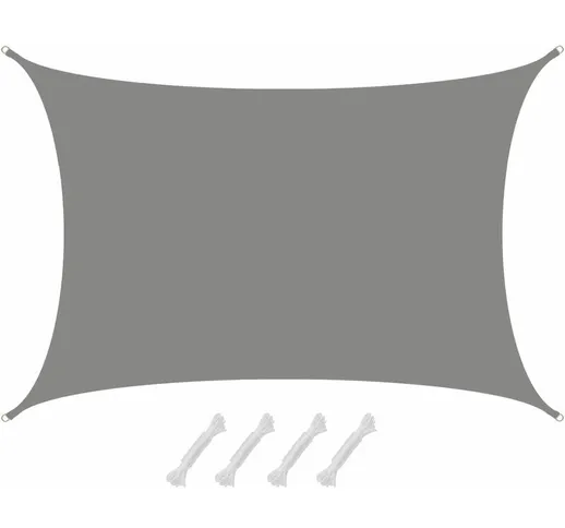 6x4 Vela Ombreggiante Impermeabile - Tenda da Sole per Giardino Balcone Pergola - grau