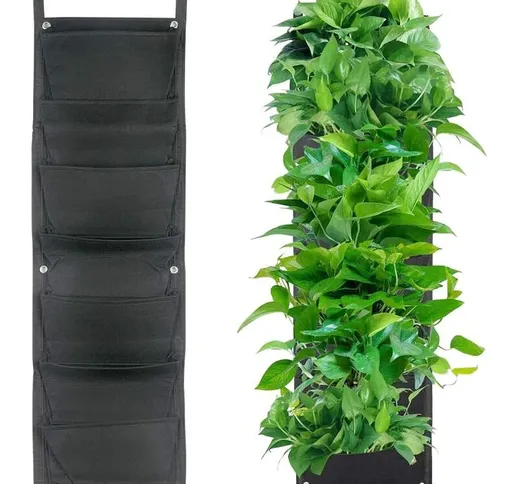 7 tasche per piante, borse verticali da parete, per coltivare borse sospese, fioriera tasc...
