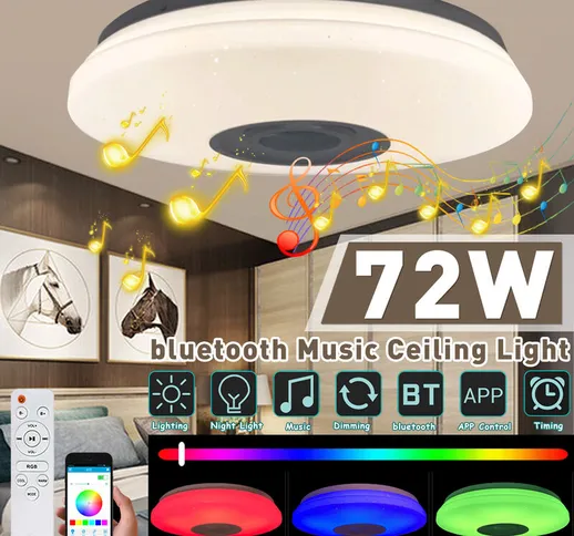 72W dimmerabile RGB LED musica plafoniera Bluetooth APP lampada telecomando (multicolore,...