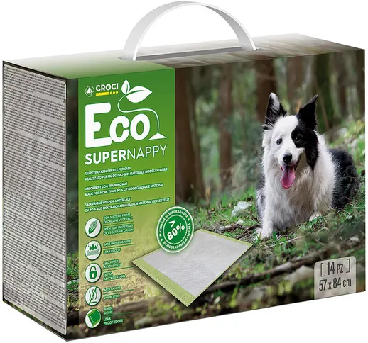 Tappetini igienici materiale biodegradabile eco super nappy 84X57 14 pezzi - Croci