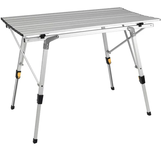 Lbtn - 90 * 50 * 65 cm Tavolo da picnic da campeggio pieghevole in alluminio regolabile in...