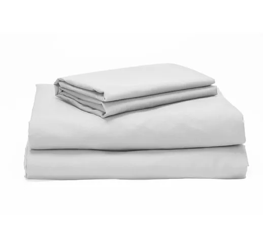 Pikolin Home 90 bianco 100% cotone percalle completo di biancheria da letto a 200 fili 180...