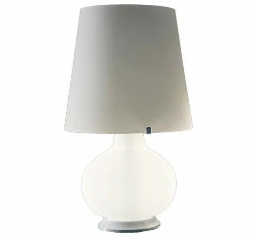 Abat-jour moderna Illuminando classic g lampada tavolo metallo vetro paralume bianco inter...