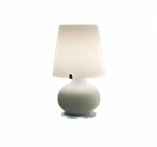 Abat-jour moderna Illuminando classic p lampada tavolo metallo vetro paralume bianco inter...