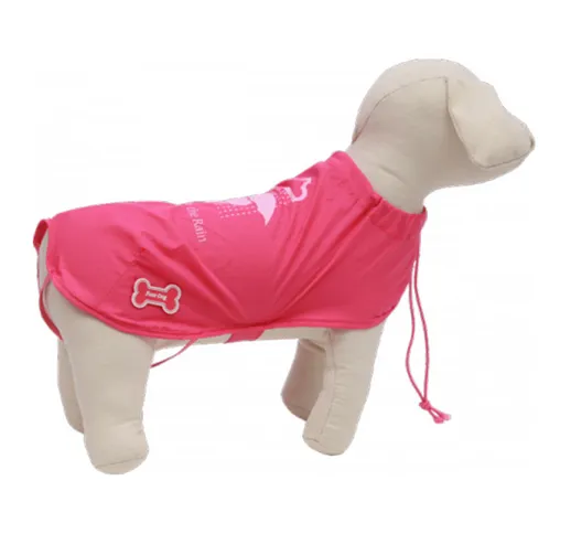 Abbigliamento impermeabile pocket tascabile per cane colore fuxia ABF18 20 cm