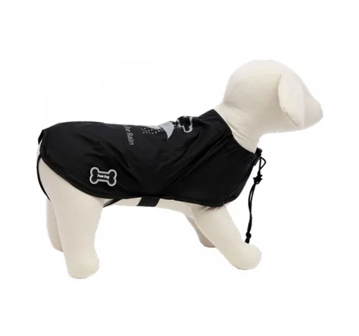 Abbigliamento impermeabile pocket tascabile per cane colore nero ABF18 20 cm