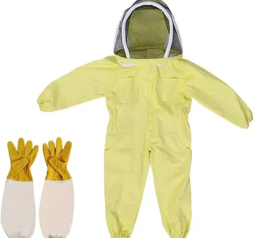 Abbigliamento per apicoltura con guanti, abbigliamento protettivo per bambini-cotone manic...