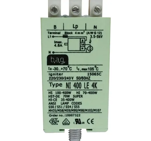 Tci Led - Accenditore elettronico tci potenza hs/hi 100-400/70-400W 183040EI