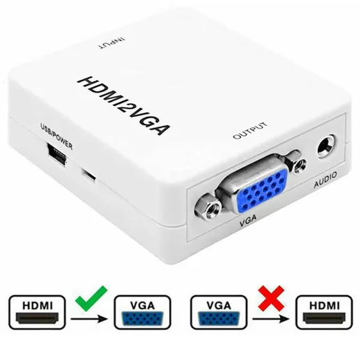 Adattatore convertitore da digitale hdmi a vga analogica audio jack 3.5MM QY-V06