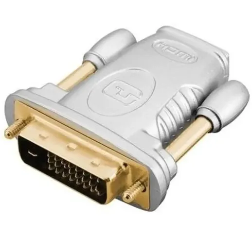 adattatore hdmi 19 poli a spina dvi-d (24+1) contatti placcato oro grigio wnt 52612