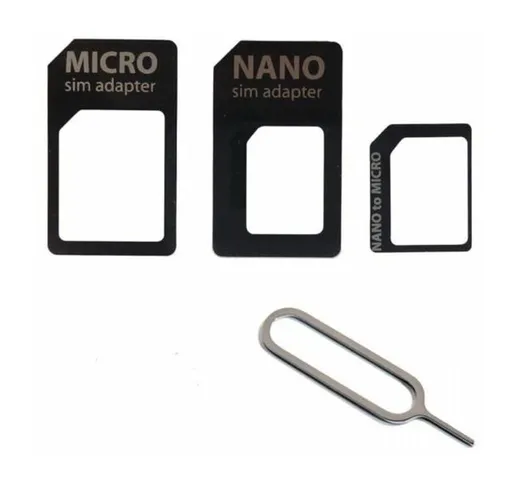 Kit 3in1 scheda adattatore nano micro sim universale smartphone tablet noosy