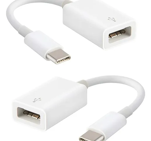 Adattatore USB C, [2 pezzi] cavo da Thunderbolt 3 a USB-A, adattatore OTG tipo C maschio a...