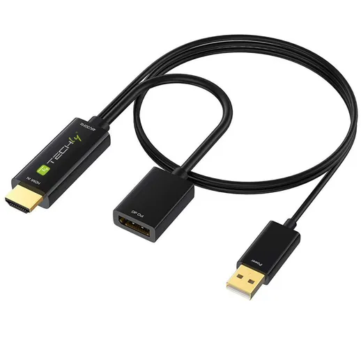 Techly - Adattatore Convertitore da hdmi™ a Displayport con usb 4K 60Hz